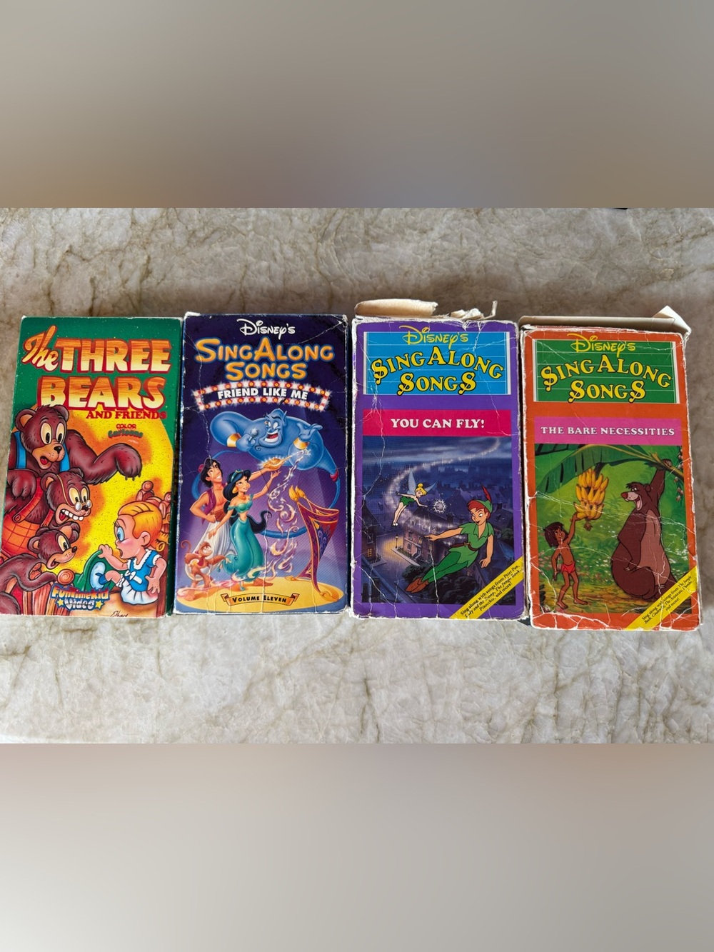 Disney Sing-Along Songs VHS Set - Purple, Green, Orange, Red Covers
